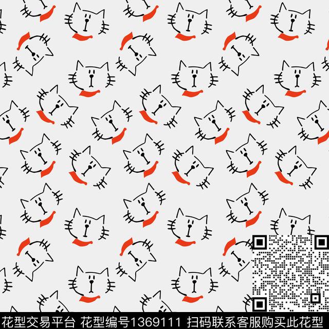 几何卡通动物抽象数码印花华亿平台下载（图片编号: 1369111） - 瓦栏（Walan）