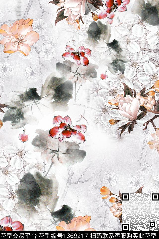 旗袍香云纱真丝数码印花华亿平台下载（图片编号: 1369217） - 瓦栏（Walan）