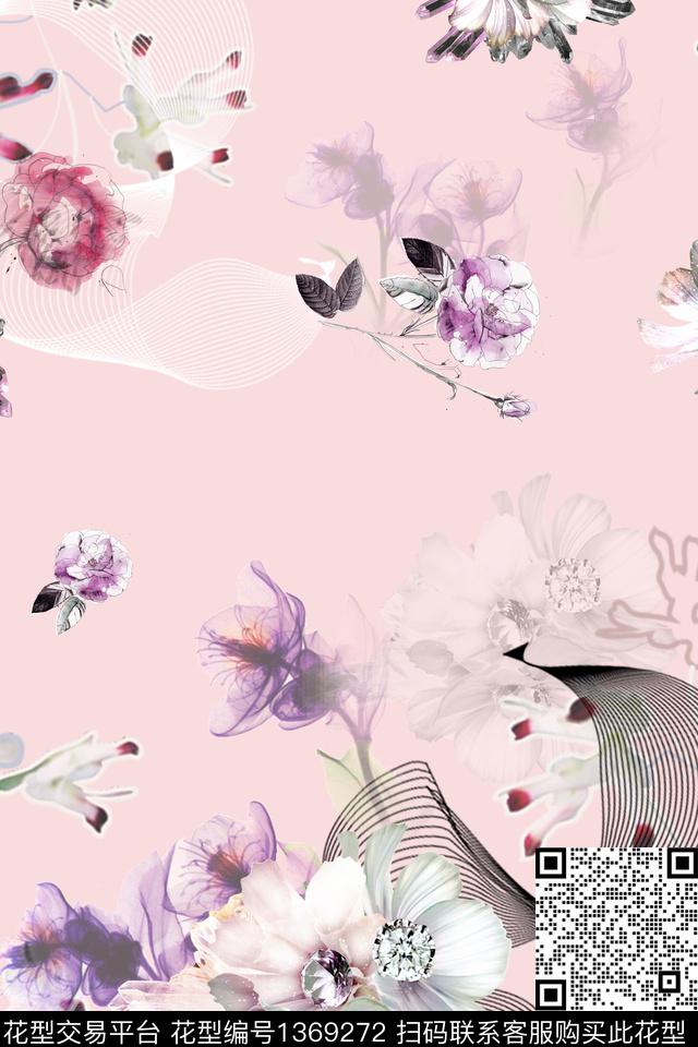 旗袍香云纱真丝数码印花华亿平台下载（图片编号: 1369272） - 瓦栏（Walan）