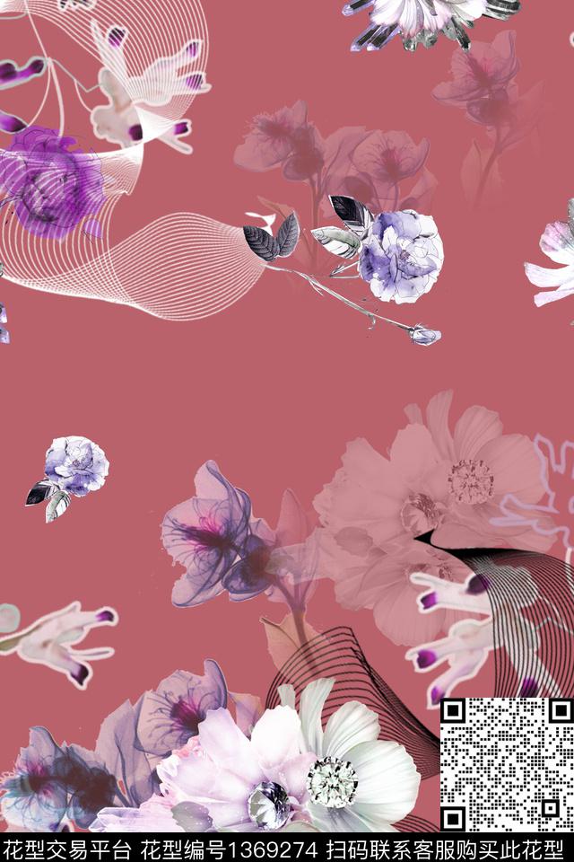 旗袍香云纱真丝数码印花华亿平台下载（图片编号: 1369274） - 瓦栏（Walan）