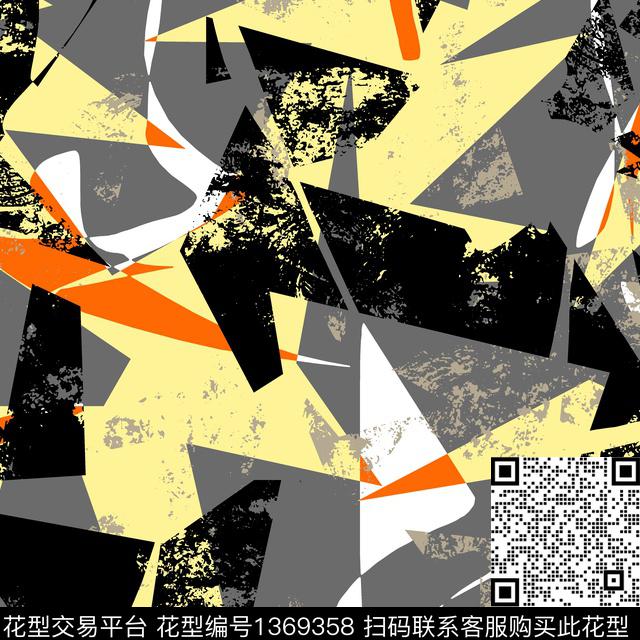 几何抽象男装大牌风传统印花华亿平台下载（图片编号: 1369358） - 瓦栏（Walan）