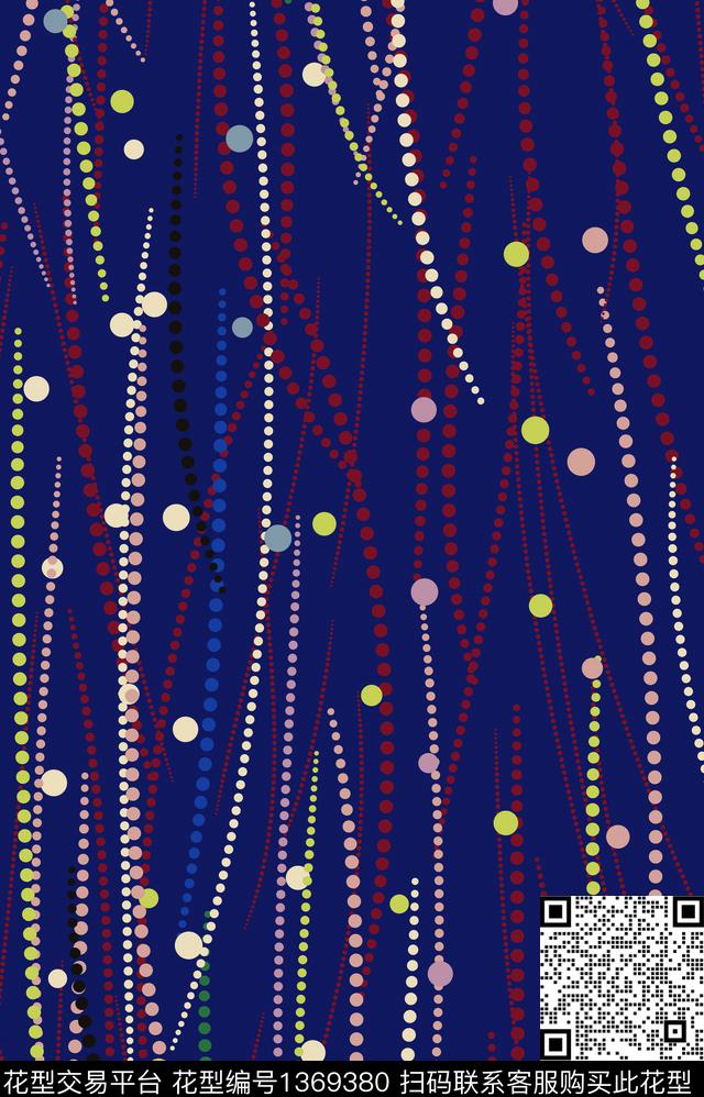 波西米亚波点动感数码印花华亿平台下载（图片编号: 1369380） - 瓦栏（Walan）