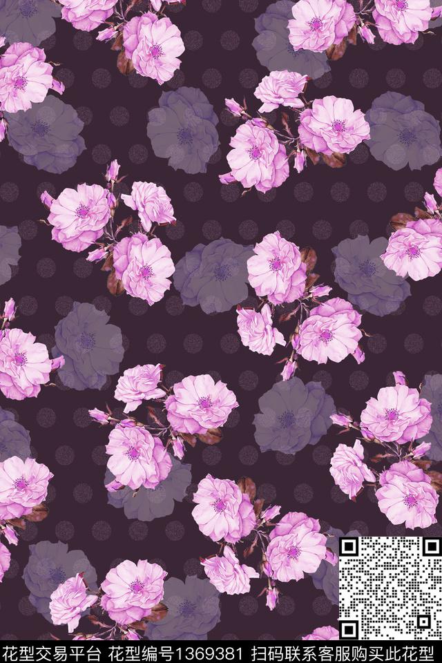 花卉花瓣大牌风数码印花华亿平台下载（图片编号: 1369381） - 瓦栏（Walan）