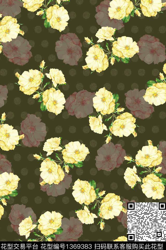花卉花瓣大牌风数码印花华亿平台下载（图片编号: 1369383） - 瓦栏（Walan）