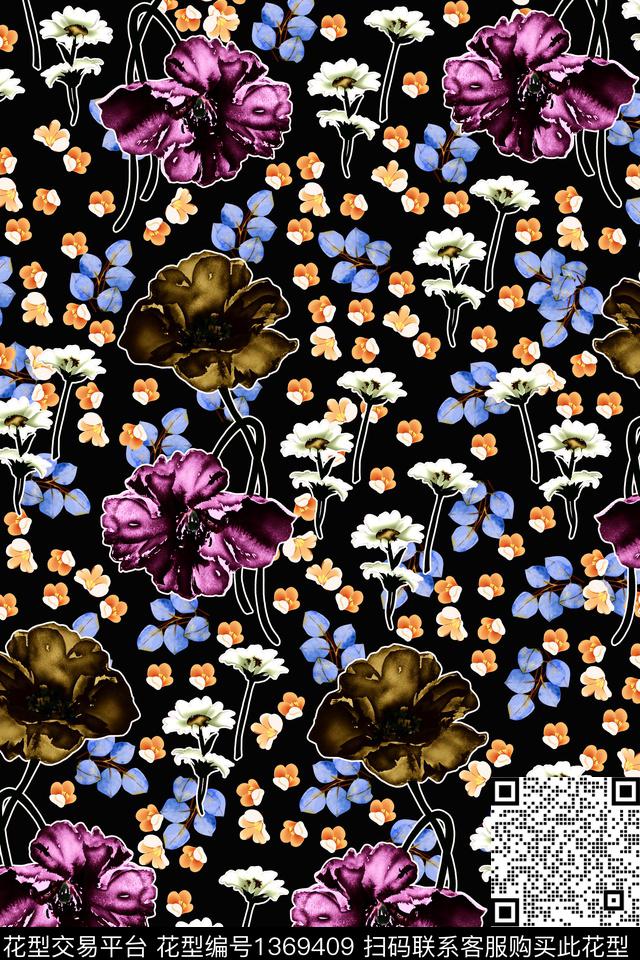 数码华亿平台满版散花小碎花数码印花华亿平台下载（图片编号: 1369409） - 瓦栏（Walan）