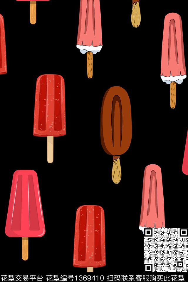 趣味棒冰冰激凌传统印花华亿平台下载（图片编号: 1369410） - 瓦栏（Walan）