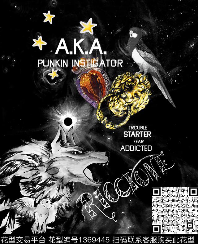 动物花卉男装大牌风数码印花华亿平台下载（图片编号: 1369445） - 瓦栏（Walan）