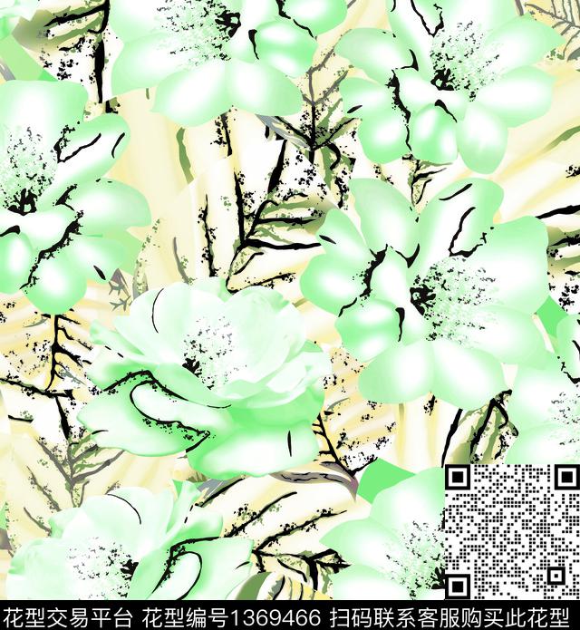 数码华亿平台花卉绿植树叶数码印花华亿平台下载（图片编号: 1369466） - 瓦栏（Walan）