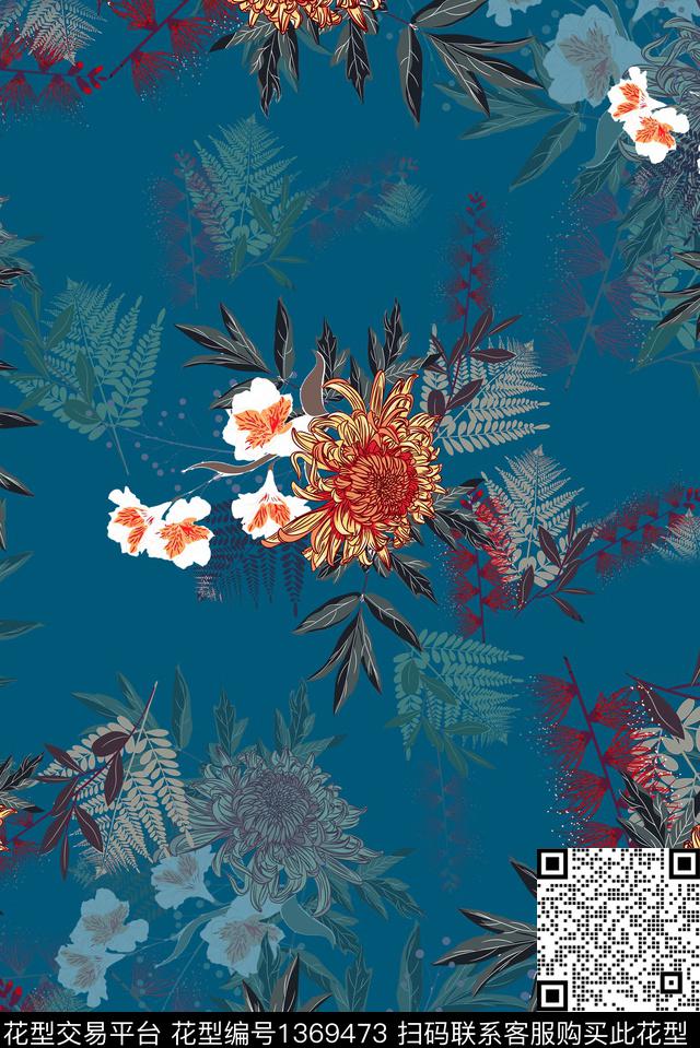 风景景观中国风风数码印花华亿平台下载（图片编号: 1369473） - 瓦栏（Walan）