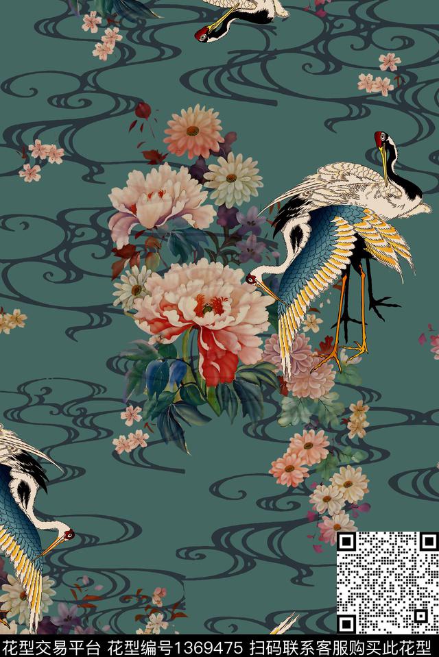 风景景观中国风风数码印花华亿平台下载（图片编号: 1369475） - 瓦栏（Walan）