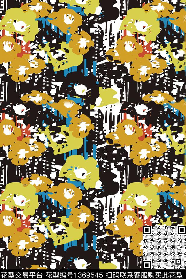 时尚简约花卉数码印花华亿平台下载（图片编号: 1369545） - 瓦栏（Walan）