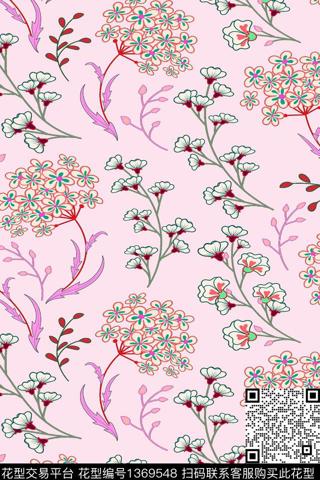 时尚简约花卉数码印花华亿平台下载（图片编号: 1369548） - 瓦栏（Walan）