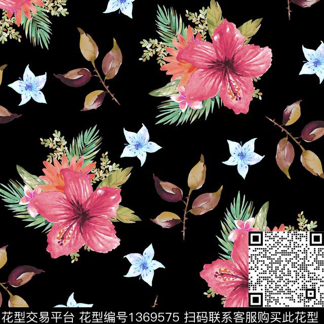 绿植树叶数码华亿平台花卉数码印花华亿平台下载（图片编号: 1369575） - 瓦栏（Walan）