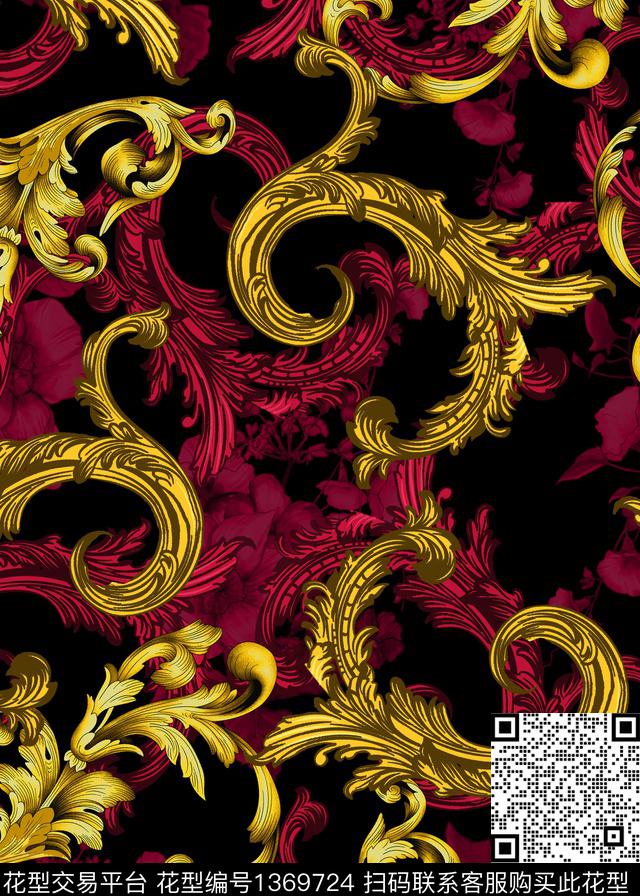 宫廷风民族风大牌风数码印花华亿平台下载（图片编号: 1369724） - 瓦栏（Walan）