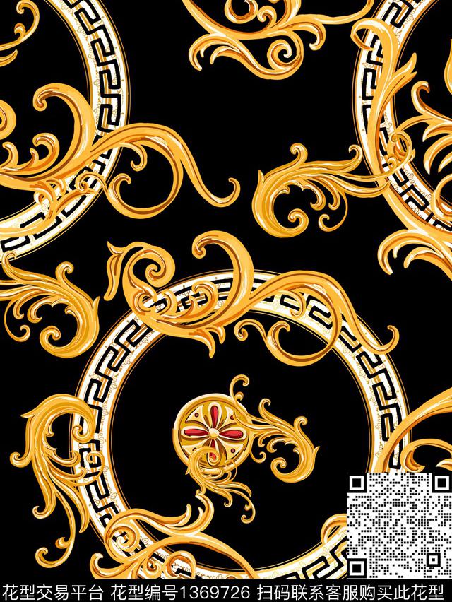 宫廷风民族风大牌风数码印花华亿平台下载（图片编号: 1369726） - 瓦栏（Walan）
