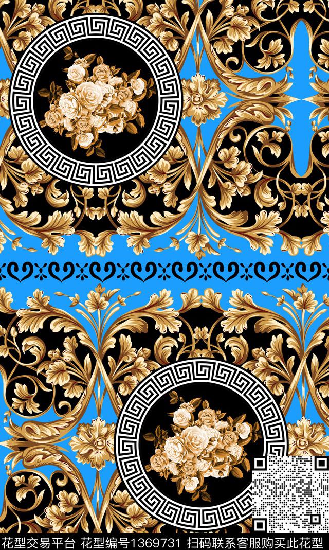 宫廷风民族风大牌风数码印花华亿平台下载（图片编号: 1369731） - 瓦栏（Walan）