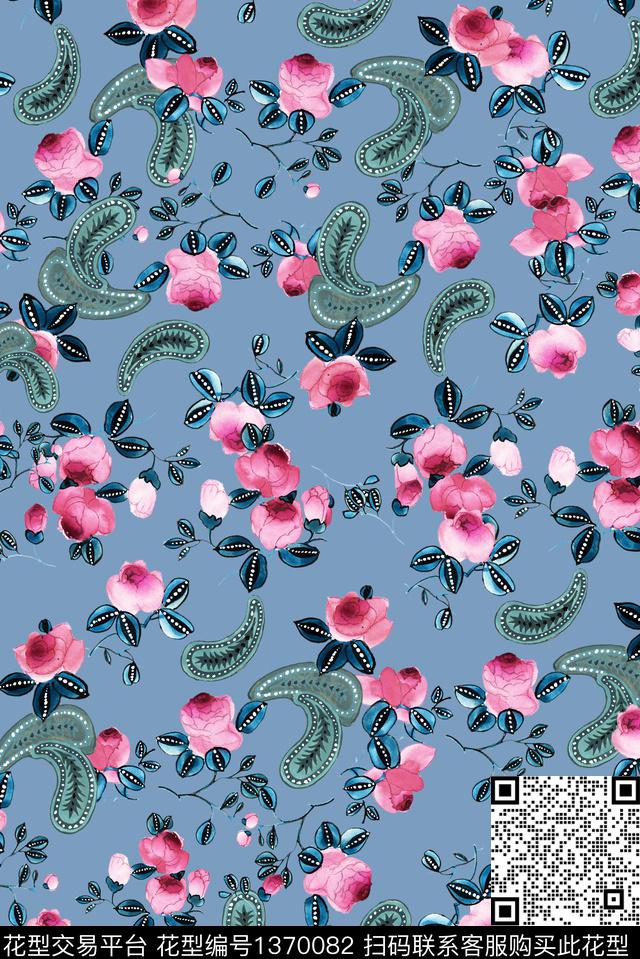 深圳花卉手绘数码印花华亿平台下载（图片编号: 1370082） - 瓦栏（Walan）