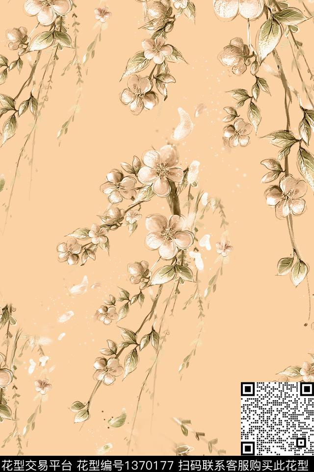 旗袍香云纱真丝数码印花华亿平台下载（图片编号: 1370177） - 瓦栏（Walan）