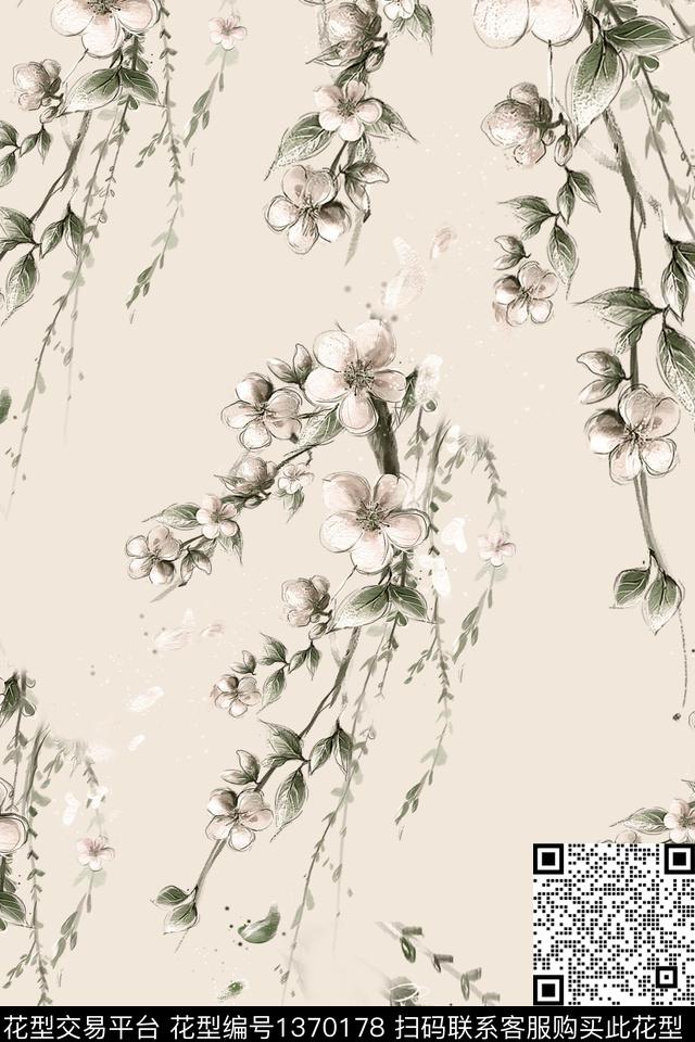 旗袍香云纱真丝数码印花华亿平台下载（图片编号: 1370178） - 瓦栏（Walan）