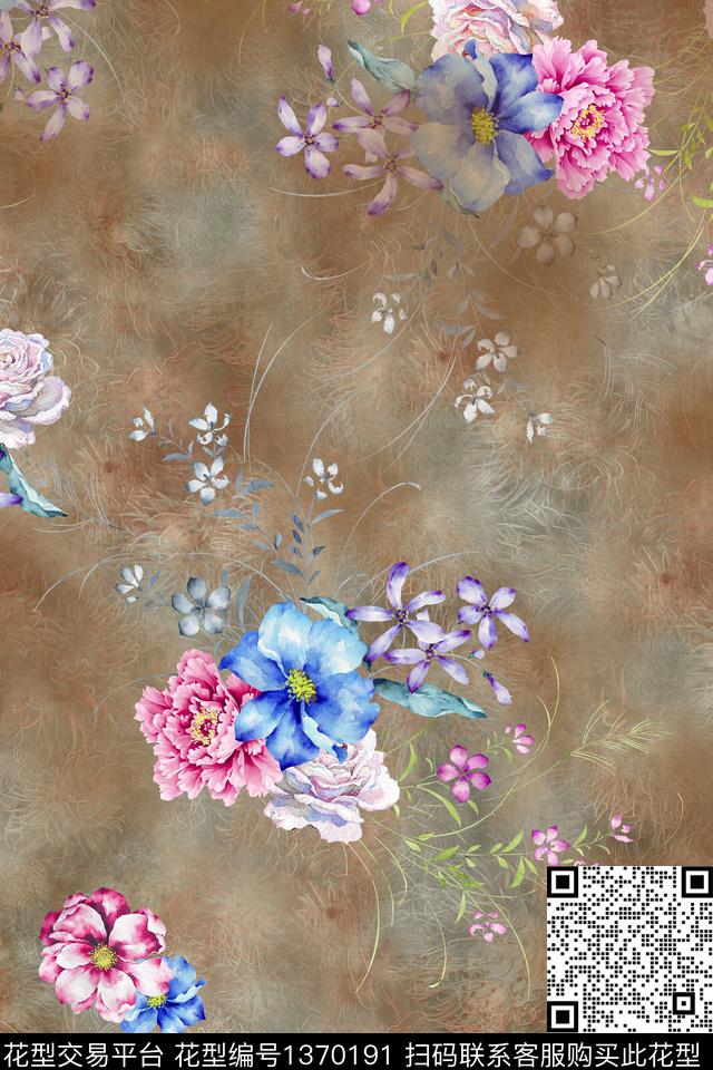 旗袍香云纱真丝数码印花华亿平台下载（图片编号: 1370191） - 瓦栏（Walan）