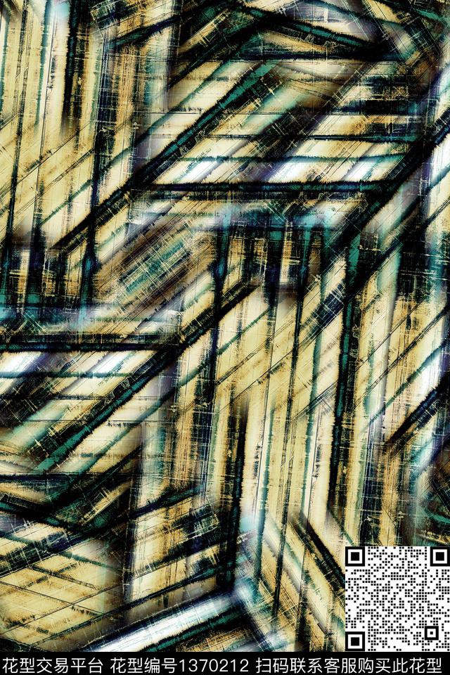 几何肌理抽象数码印花华亿平台下载（图片编号: 1370212） - 瓦栏（Walan）