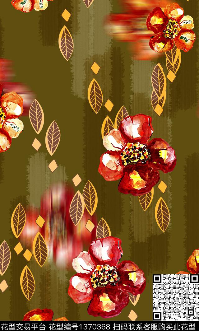 连衣裙女装花卉传统印花华亿平台下载（图片编号: 1370368） - 瓦栏（Walan）