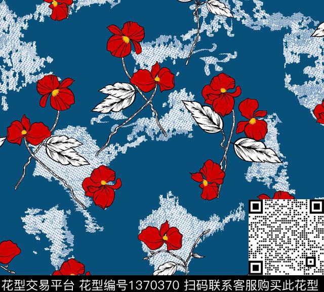 连衣裙女装花卉数码印花华亿平台下载（图片编号: 1370370） - 瓦栏（Walan）