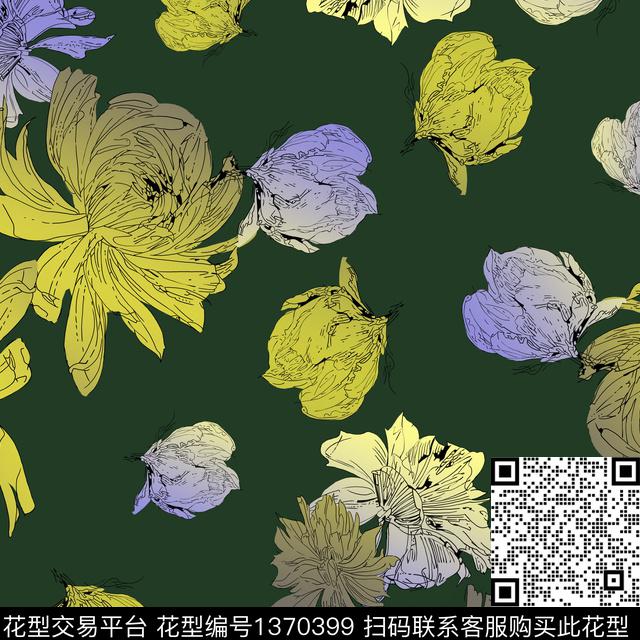 时尚渐变大牌风数码印花华亿平台下载（图片编号: 1370399） - 瓦栏（Walan）