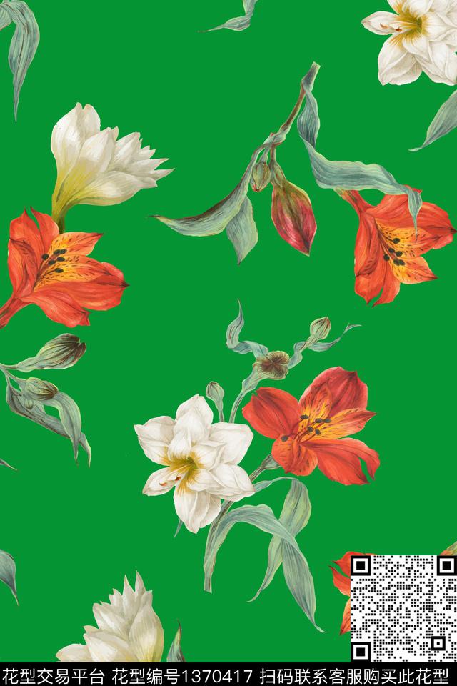 绿植树叶秋冬华亿平台花卉植物传统印花华亿平台下载（图片编号: 1370417） - 瓦栏（Walan）