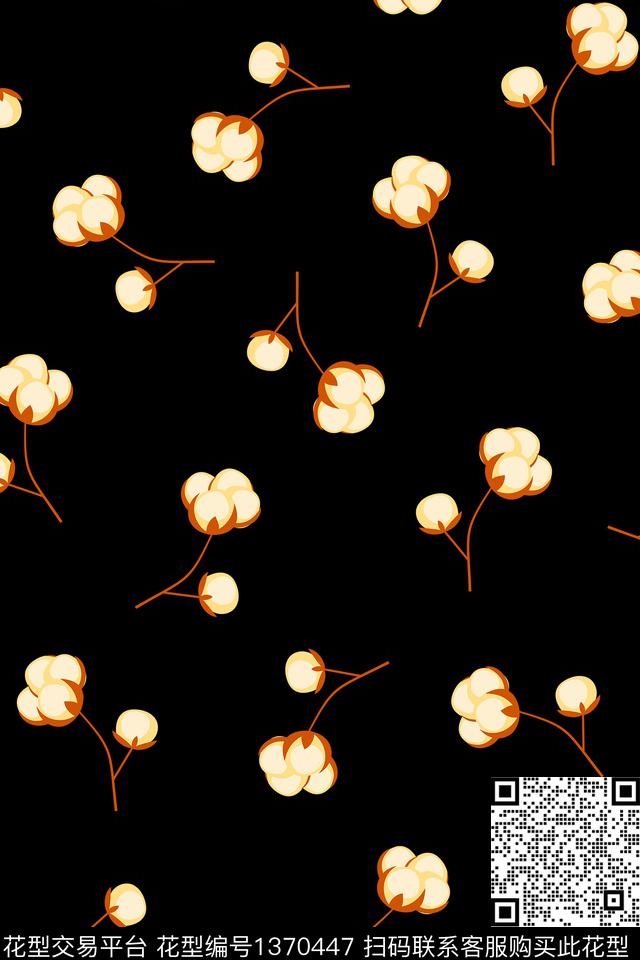 抽象花卉花卉大牌风数码印花华亿平台下载（图片编号: 1370447） - 瓦栏（Walan）
