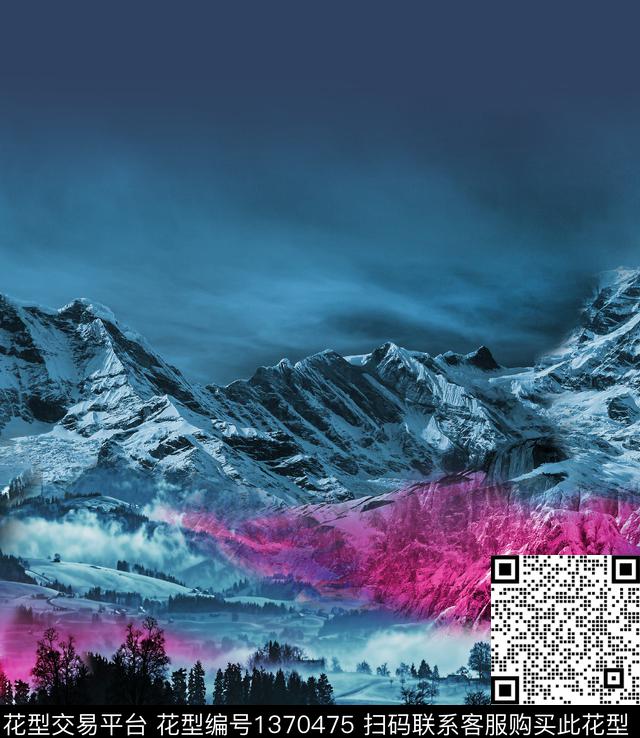 风景定位男装雪山传统印花华亿平台下载（图片编号: 1370475） - 瓦栏（Walan）