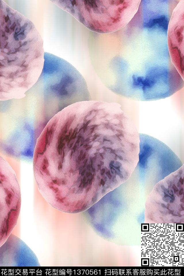 几何清爽底花卉春夏华亿平台数码印花华亿平台下载（图片编号: 1370561） - 瓦栏（Walan）