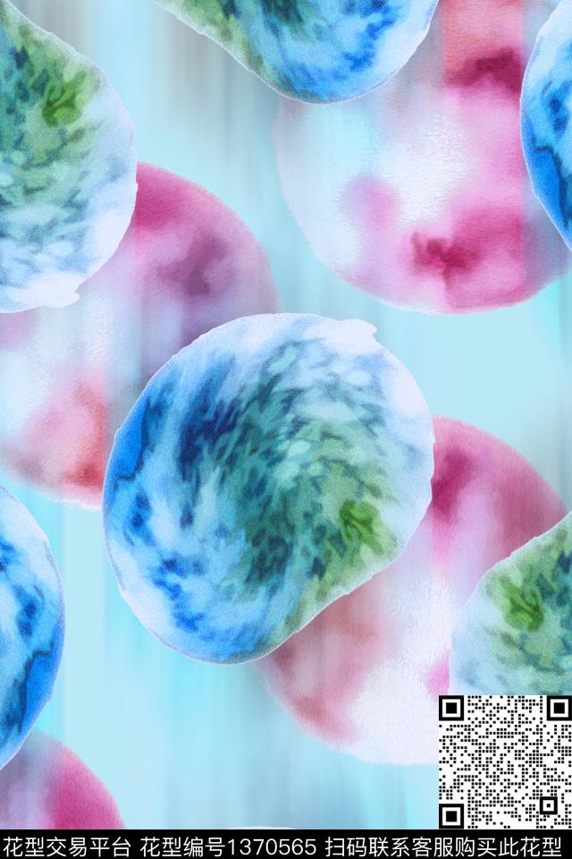 几何清爽底花卉春夏华亿平台数码印花华亿平台下载（图片编号: 1370565） - 瓦栏（Walan）