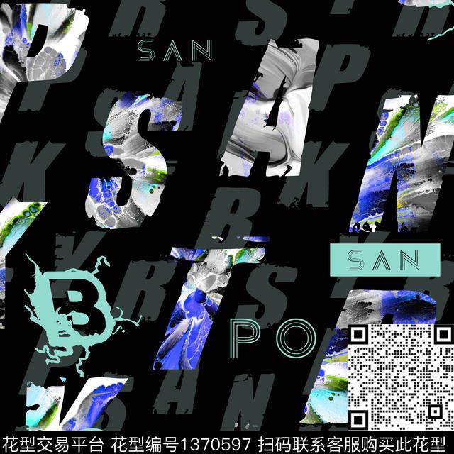 几何纸印花字母数码印花华亿平台下载（图片编号: 1370597） - 瓦栏（Walan）