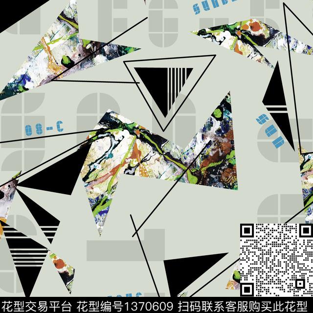 几何纸印花字母数码印花华亿平台下载（图片编号: 1370609） - 瓦栏（Walan）