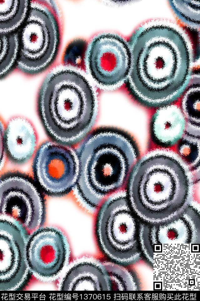 清爽底花卉春夏华亿平台几何数码印花华亿平台下载（图片编号: 1370615） - 瓦栏（Walan）