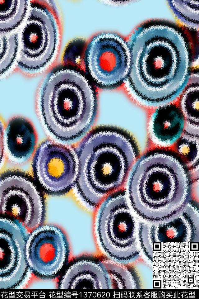 清爽底花卉春夏华亿平台几何数码印花华亿平台下载（图片编号: 1370620） - 瓦栏（Walan）
