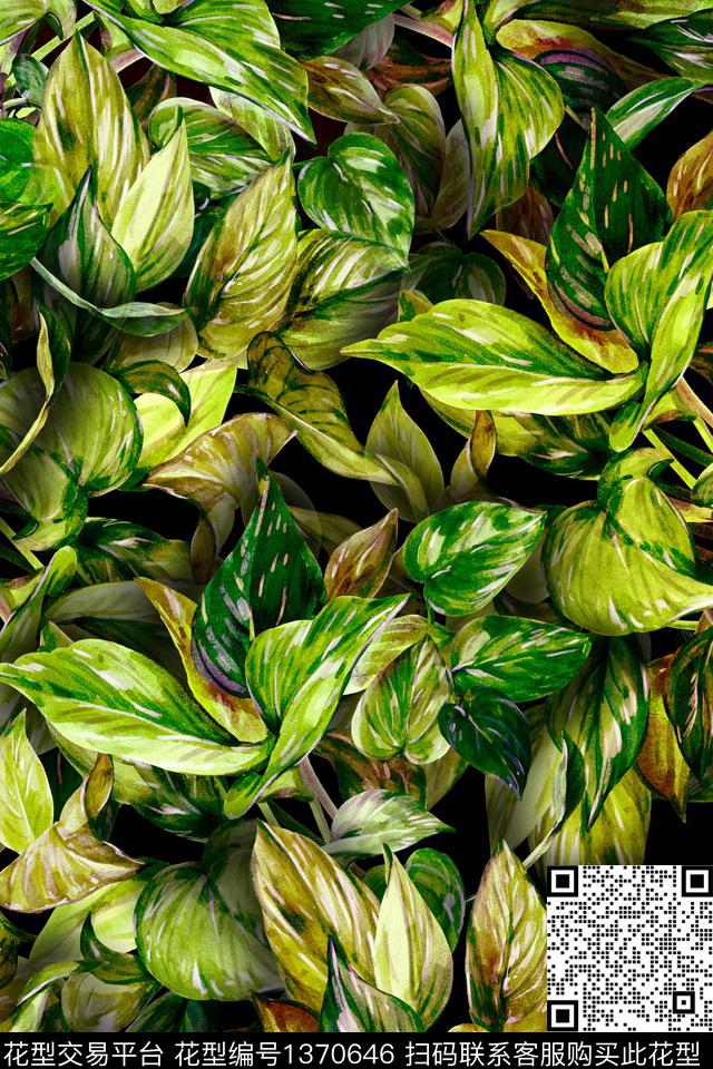 绿植树叶花卉植物数码印花华亿平台下载（图片编号: 1370646） - 瓦栏（Walan）
