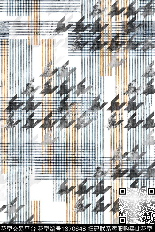 几何千鸟格格子数码印花华亿平台下载（图片编号: 1370648） - 瓦栏（Walan）