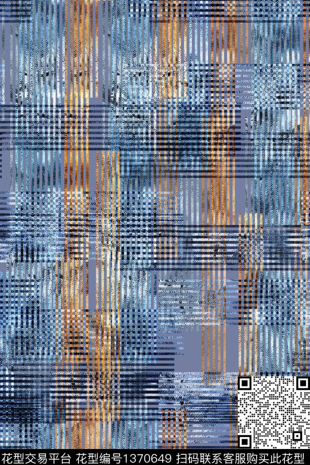 几何格子大牌风数码印花华亿平台下载（图片编号: 1370649） - 瓦栏（Walan）