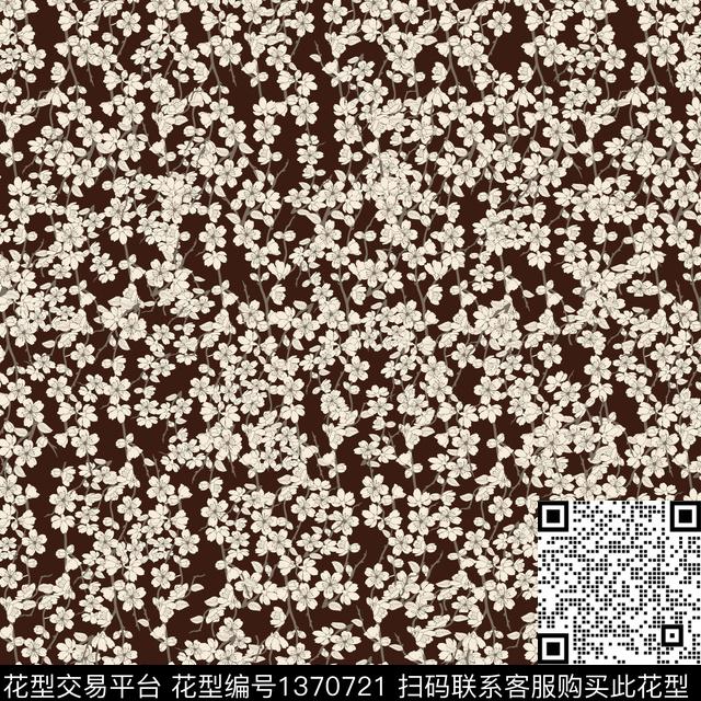 花卉春夏华亿平台小碎花传统印花华亿平台下载（图片编号: 1370721） - 瓦栏（Walan）