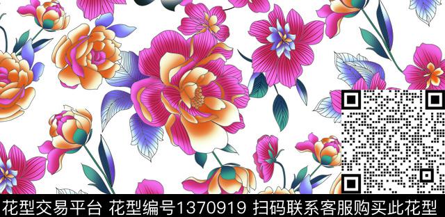 鲜花花卉数码印花华亿平台下载（图片编号: 1370919） - 瓦栏（Walan）