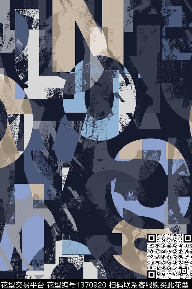 几何男装满版花字母传统印花华亿平台下载（图片编号: 1370920） - 瓦栏（Walan）