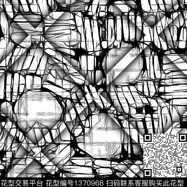 时尚几何大牌风数码印花华亿平台下载（图片编号: 1370968） - 瓦栏（Walan）