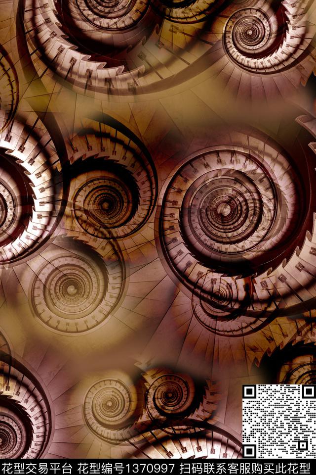 分形数码华亿平台抽象花卉数码印花华亿平台下载（图片编号: 1370997） - 瓦栏（Walan）
