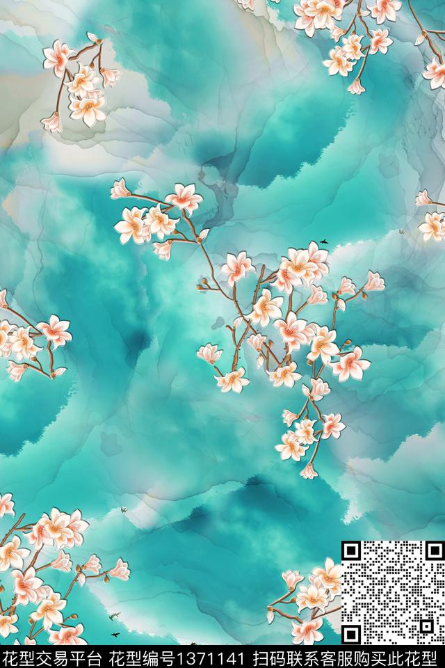 旗袍香云纱真丝数码印花华亿平台下载（图片编号: 1371141） - 瓦栏（Walan）