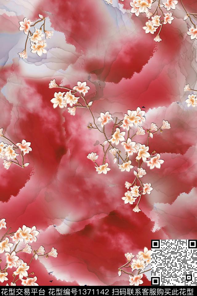 旗袍香云纱真丝数码印花华亿平台下载（图片编号: 1371142） - 瓦栏（Walan）