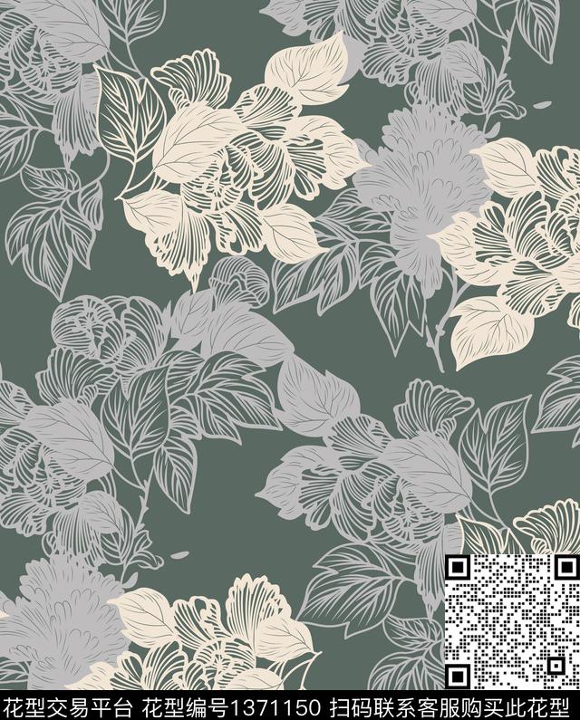 男装花卉大牌男装传统印花华亿平台下载（图片编号: 1371150） - 瓦栏（Walan）