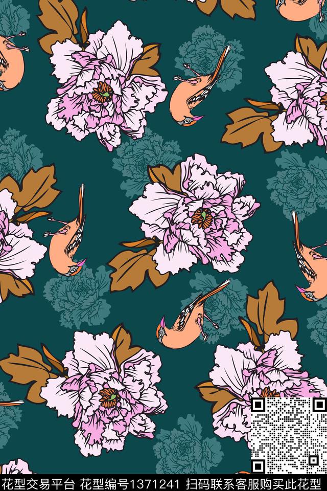 花卉花瓣大牌风数码印花华亿平台下载（图片编号: 1371241） - 瓦栏（Walan）