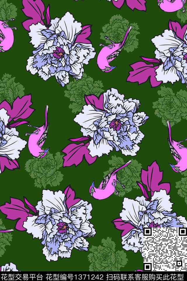 花卉花瓣大牌风数码印花华亿平台下载（图片编号: 1371242） - 瓦栏（Walan）